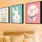 Kawaii Animal Piggy Poster Print  Modern Nordic Cartoon Nursery Wall Art Picture Kids Baby Room Decor Canvas Painting No Frame