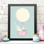 Kawaii Cartoon Animal Rabbit Balloon Poster Wall Art Canvas Prints Painting Decorative Picture Baby Living Room Decoration - Image 3