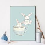Kawaii Cartoon Animal Rabbit Balloon Poster Wall Art Canvas Prints Painting Decorative Picture Baby Living Room Decoration - Image 4
