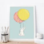 Kawaii Cartoon Animal Rabbit Balloon Poster Wall Art Canvas Prints Painting Decorative Picture Baby Living Room Decoration - Image 5