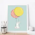 Kawaii Cartoon Animal Rabbit Balloon Poster Wall Art Canvas Prints Painting Decorative Picture Baby Living Room Decoration - Image 5