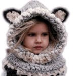 Kawaii Cat Fox Ear Baby Knitted Hats with Scarf Set Winter Windproof Kids Boys Girls Warm Shapka Caps for Children Beanies Caps - Image 3