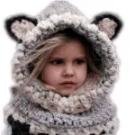 Kawaii Cat Fox Ear Baby Knitted Hats with Scarf Set Winter Windproof Kids Boys Girls Warm Shapka Caps for Children Beanies Caps - Image 3