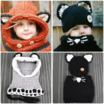 Kawaii Cat Fox Ear Baby Knitted Hats with Scarf Set Winter Windproof Kids Boys Girls Warm Shapka Caps for Children Beanies Caps - Image 4