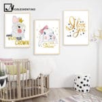 Kawaii Rabbit Wall Art Canvas Painting Posters and Prints Nursery Decorative Picture for Baby Living Room Modern Home Decor - Image 2