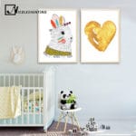Kawaii Rabbit Wall Art Canvas Painting Posters and Prints Nursery Decorative Picture for Baby Living Room Modern Home Decor - Image 3