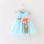Kids Baby Girls Sleeveless bowknot flower Party gauze dress - Image 2