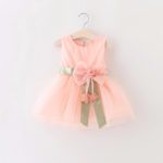 Kids Baby Girls Sleeveless bowknot flower Party gauze dress - Image 3