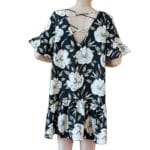 Kobeinc Summer Fashion Flower Printing Maternity Dress Cross Hollow Out Back Vestidos Premama Flouncing Sleeves Pregnancy Jurken - Image 2