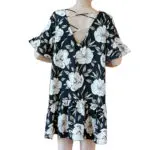 Kobeinc Summer Fashion Flower Printing Maternity Dress Cross Hollow Out Back Vestidos Premama Flouncing Sleeves Pregnancy Jurken - Image 2