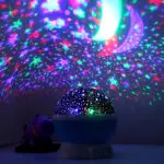 LED Rotating Star Projector Novelty Lighting Moon Sky Rotation Kids Baby Nursery Night Light AAA Battery Operated Emergency Lamp