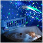 LED Rotating Star Projector Novelty Lighting Moon Sky Rotation Kids Baby Nursery Night Light Battery Operated Emergency Lamp