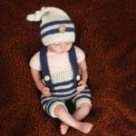 Latest Crochet Newborn Baby Photography Props Knitted Baby Hat Pants Costume Set Policeman Sailor Elf Outfit SG055 - Image 2