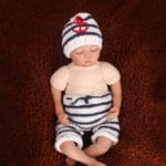 Latest Crochet Newborn Baby Photography Props Knitted Baby Hat Pants Costume Set Policeman Sailor Elf Outfit SG055 - Image 3