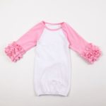 Long Sleeve Ruffled Infant Gown Personalized Ruffled Nightgowns Newborn girl take home outfit,baby pajama Sleeping Sack 0-24M