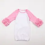 Long Sleeve Ruffled Infant Gown Personalized Ruffled Nightgowns Newborn girl take home outfit,baby pajama Sleeping Sack 0-24M