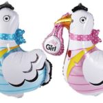 Lovely Baby Shower Balloons Crane Baby Boy Baby Girl 100 Days Birthday Party Decorations Helium Foil Balloons Kids Toys Large