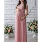 MAGGIE'S WALKER Maternity Dress Pregnancy Clothes Lady Elegant Vestidos Pregnant Women Lace Party Formal Evening Dress - Image 3
