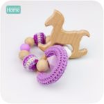 MamimamiHome Baby Rattle Beech Horse Wood Teething Crochet Beads Bracelets Montessori Toys For Children Baby Crochet Toys - Image 2
