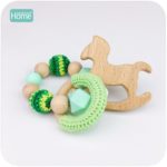 MamimamiHome Baby Rattle Beech Horse Wood Teething Crochet Beads Bracelets Montessori Toys For Children Baby Crochet Toys - Image 4