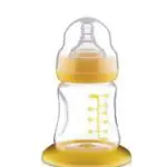 Manual Breast Pump Feeding Pump Baby Milk Silicon PP Material BPA Free With Milk Bottle Yellow White 160ml - Image 2