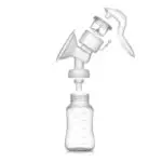 Manual Breast Pump Feeding Pump Baby Milk Silicon PP Material BPA Free With Milk Bottle Yellow White 160ml - Image 3