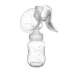 Manual Breast Pump Feeding Pump Baby Milk Silicon PP Material BPA Free With Milk Bottle Yellow White 160ml - Image 4