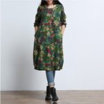 Maternity Clothes For Pregnant Dress Spring Autumn Fashion Long Sleeve Linen Printed  Maternity Dress For Pregnancy Clothing W11 - Image 2