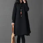 Maternity Dress Autumn Winter New Korean Style Loose Large Size Women Comfort Cotton Dress for Pregnant Women Vestidos YFQ195