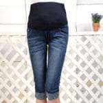 Maternity Pants Cuffs Roll up hem capris maternity jeans capris belly pants summer maternity clothing Maternity Jeans 2017 New - Image 4