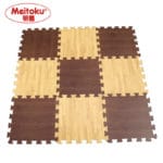 Meitoku baby EVA foam play Puzzle mat /9pcs wood Interlocking floor mat,Each 30cmX30cmX1CM=12"X12" X3/8"