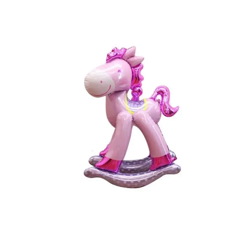 Mini 3D Horse foil balloons Inflatable toys birthday party decorations kids hobbyhorse air balloon baby shower party supplies - Image 2