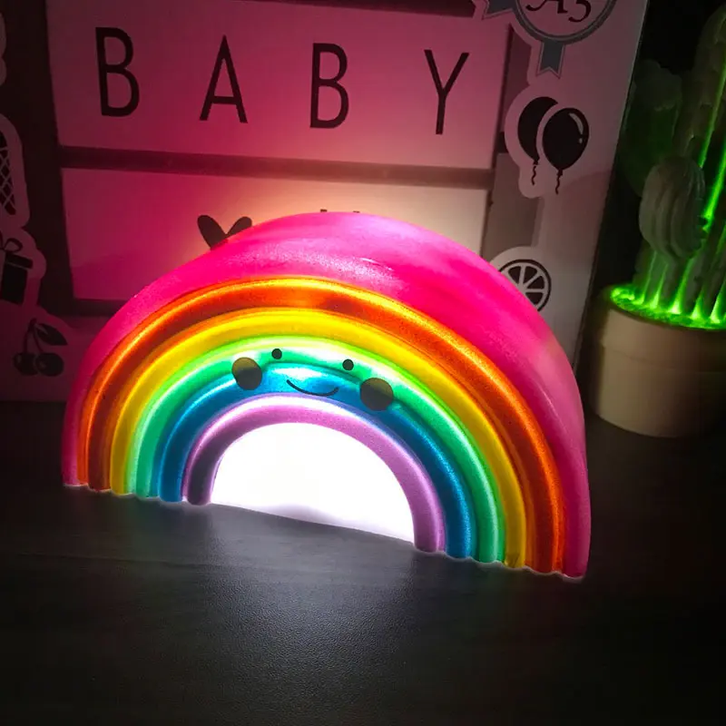 Mini LED Smiling Rainbow Night Lights Lamp Nursery Children Room Decoration Kids - Image 3