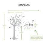 Modern Custom Name Tree Flower Wall Stickers Squirrels Birds Nursery Wall Art Decal Vinyl Baby Kids Rooms Sticker Home Decor - Image 3