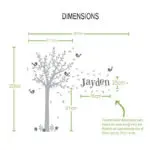 Modern Custom Name Tree Flower Wall Stickers Squirrels Birds Nursery Wall Art Decal Vinyl Baby Kids Rooms Sticker Home Decor - Image 3