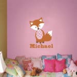 Modern Fox Wall Stickers Alphabet Personalized Name Decals Vinyl Wall Art Baby Nursery Stick Kids Rooms Home Decor Size 56x43cm - Image 2
