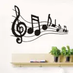 Music Note Sheet Music Art Wall Decal Baby Nursery Decor Vinyl Removable Hollow Out Mural Diy Wall Sticker For Kid Room Wall Art