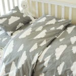 Gray Clouds Modern Baby Crib Nursery Set
