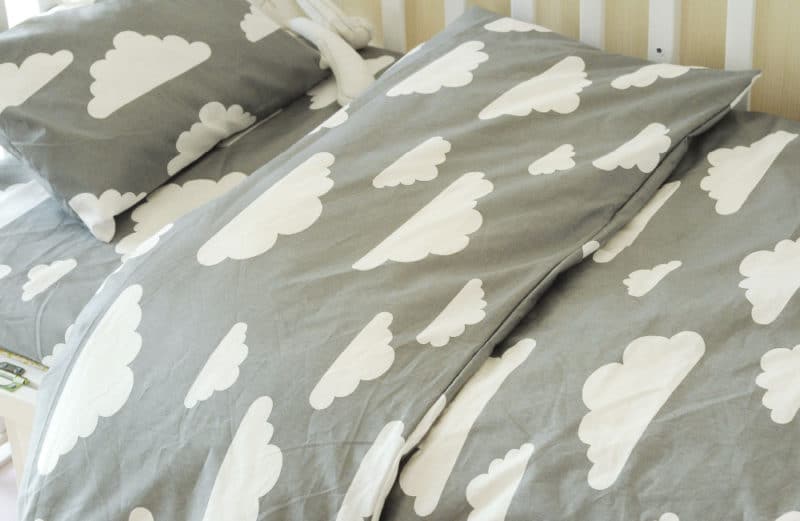 Gray Clouds Modern Baby Crib Nursery Set