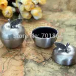 NEW ARRIVAL - Newborn Baby Keepsake / Family Gift Apple Shaped First Tooth and First Curl Boxes Metal Artcraft Trinket Box - Image 3