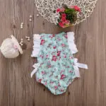 NEW Arrival 2016 Summer Sleeveless Baby Bodysuit Floral Infant Girls Bodysuit Kids Jumpsuits Baby Clothing - Image 4