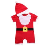 NWAD Baby Christmas Red Rompers Boy Girl Short Sleeve Jumpsuits With A Hat Newborn Baby One Piece Romper Infant Clothing FF377 - Image 3