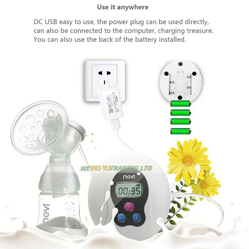 Ncvi New Large Suction Single Electric Breast Pump Baby Feeding BPA Free Breast Milk Pump USB Power Gift Wrapping XB-8615 - Image 2