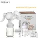 New 2017 Manual Breast Pump, Hospital Grade, Breast Feeding Suction Breastpump with Two Milk Bottle for Baby Breast Pumps