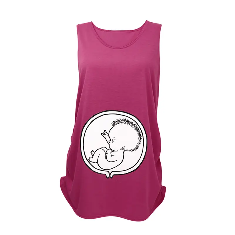 New 2017 Summer Womens Sleeveless Soft Cotton Cute Baby Pregnancy Maternity Clothes Funny Pregnant T Shirt Tee Tops Plus Size - Image 4