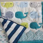 7 Piece Embrodered Baby Whales Baby Crib Nursery Set - Image 2