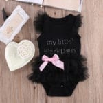 New Arrival Spring Baby Infant Girls Lovely Sleeveless Letter Print Black Romper Dress Princess Bubble Dresses For 0-24M - Image 2