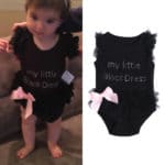 New Arrival Spring Baby Infant Girls Lovely Sleeveless Letter Print Black Romper Dress Princess Bubble Dresses For 0-24M - Image 3