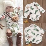 New Baby Girl Long Sleeve Jumpsuit Baby Boy Leaves Bodysuit Kids Print Outfits Toddler Autumn Clothes - Image 2