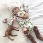 New Baby Girl Long Sleeve Jumpsuit Baby Boy Leaves Bodysuit Kids Print Outfits Toddler Autumn Clothes
